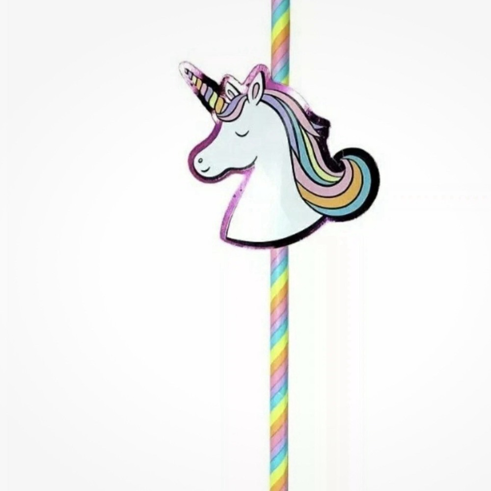 Unicorn‎ Paper Straws Made By Spritz 1 Package of 20 Rainbow Shiny Pink Party